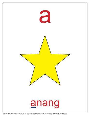 Alphabet Cards (Saulteaux)